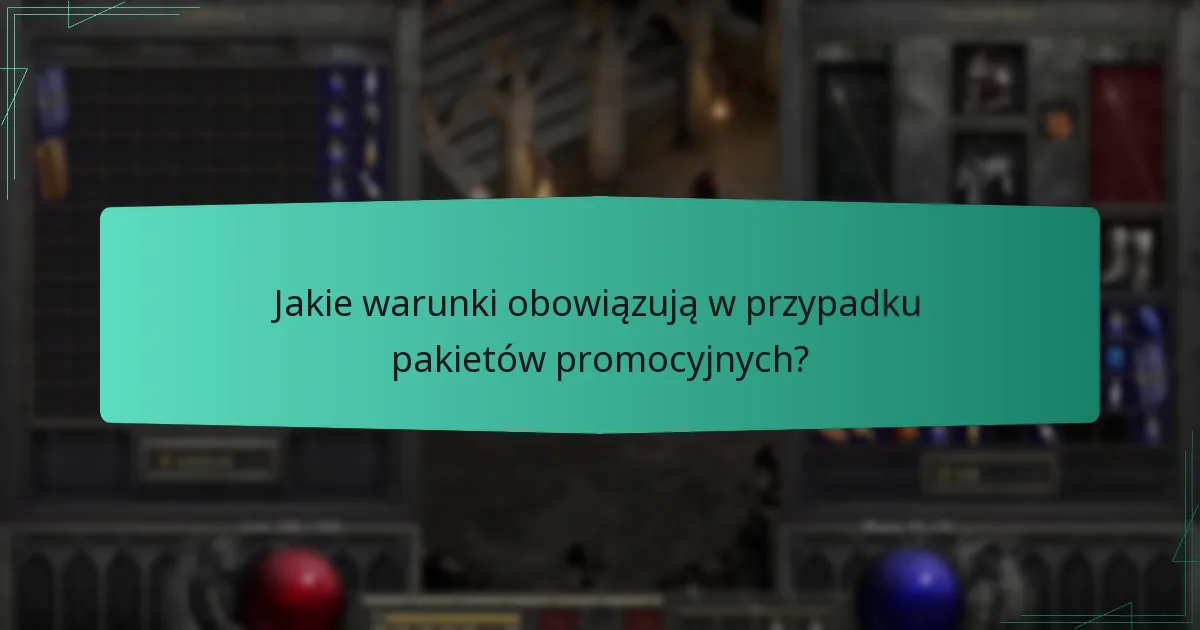Jakie warunki obowiązują w przypadku pakietów promocyjnych?