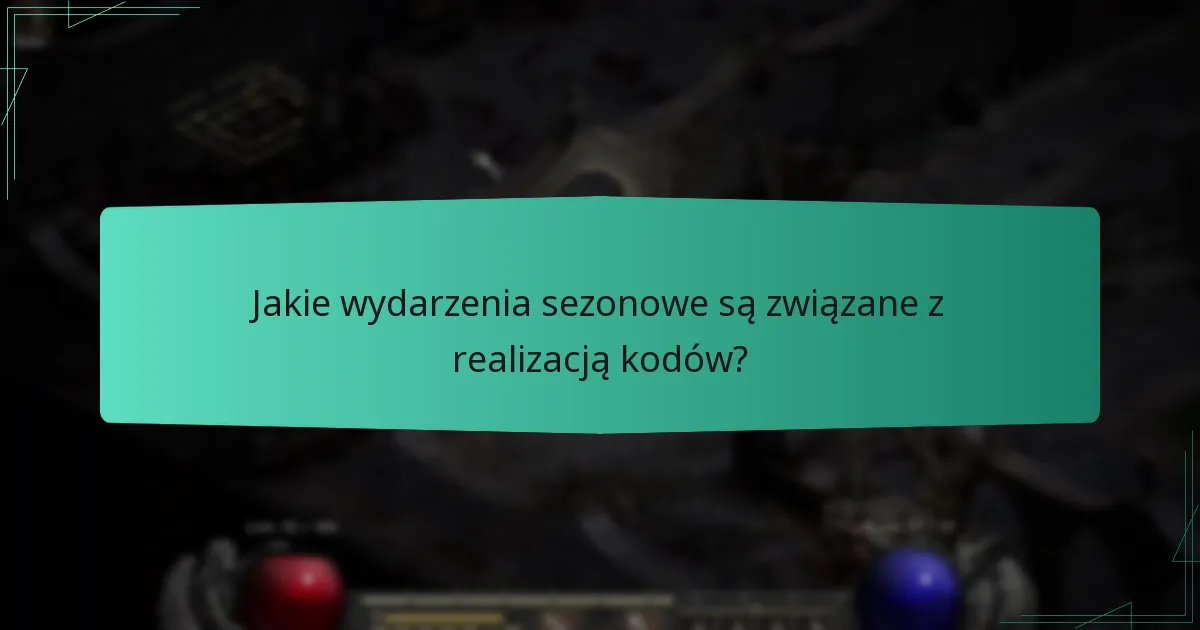 Jakie wydarzenia sezonowe są związane z realizacją kodów?